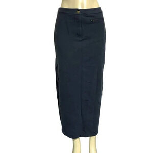 Vintage Strathmore‎ M black cotton straight long casual skirt